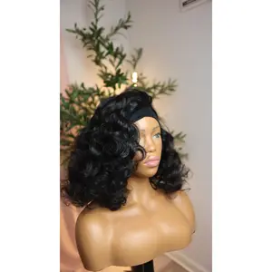 Mira Black Curly Headband Wig – Glueless Throw-On, Beginner Friendly