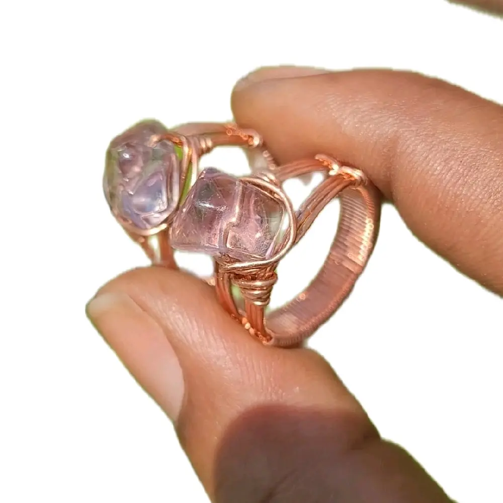 Amplified Amethyst Copper Ring amethyst crystal copper ring Amplified Amethyst Copper Ring amethyst crystal copper ring