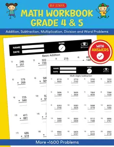 Math Workbook Grades 4-5: Math Practice Exercise Workbook for Kids Ages 9–11 (With Answers) (Math Workbooks)