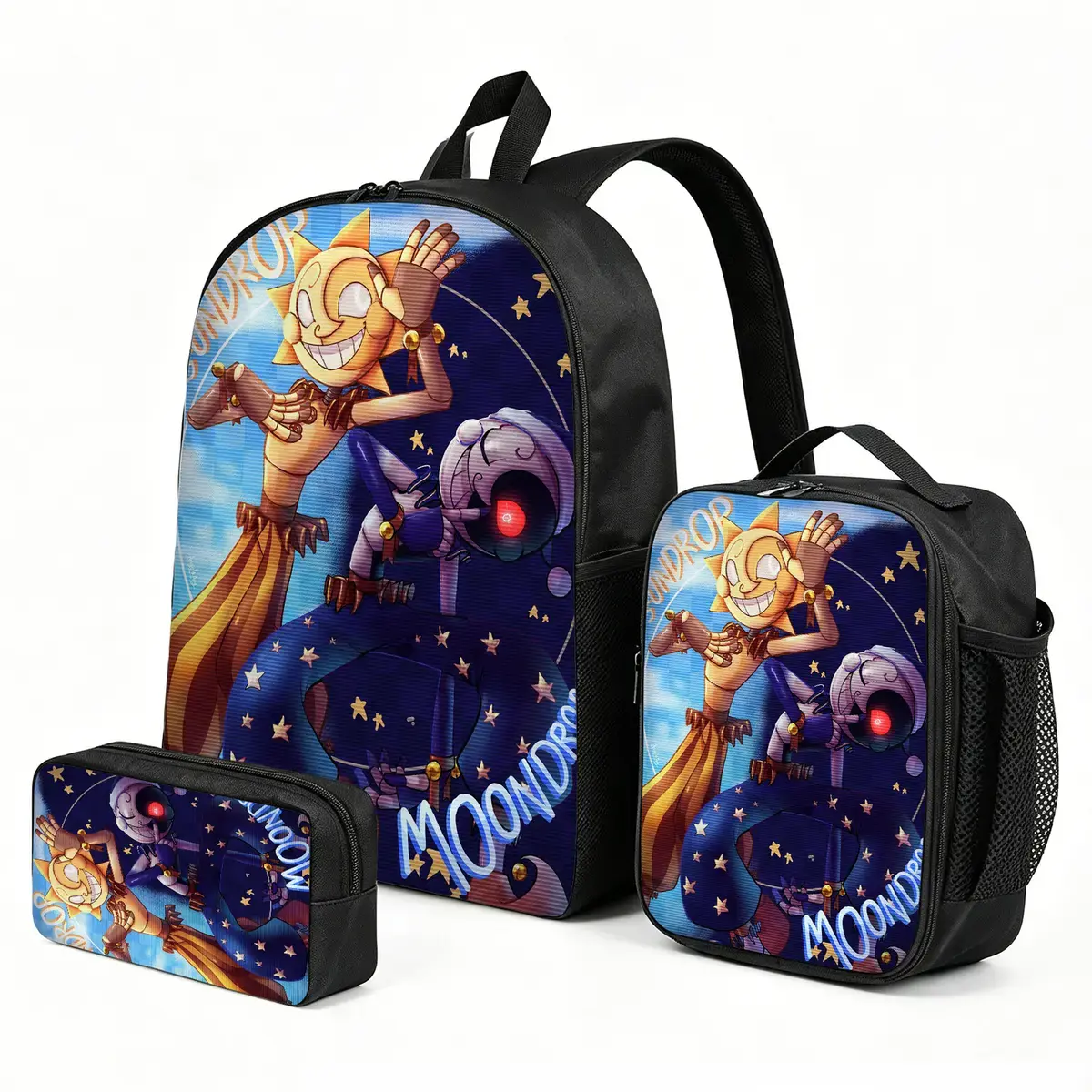 Five-Nights-at-Freddy's Backpack with Lunch Box & Pencil Case | School Bag Set | 3-Piece Back to School Supplies