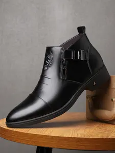Men's Casual Boots Daily Wear, Rubber Sole PU Leather Upper, Comfortable and Stylish Footwear for Everyday Use