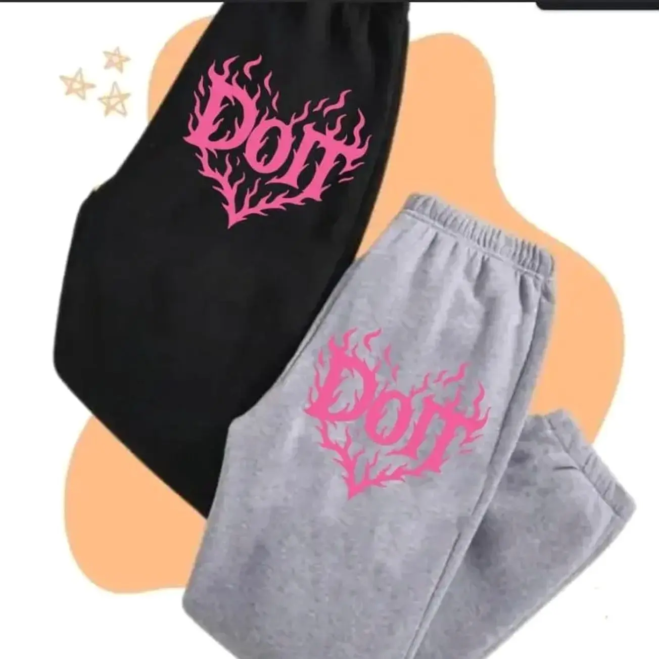 SKKZ Doit Sweatpants, Streetwear Casual Pants, Unisex Jogger, Trendy Lounge Wear, Graphic Heart Print, Comfortable Elastic Waist, Cotton Graphic Casual Sweatpants B