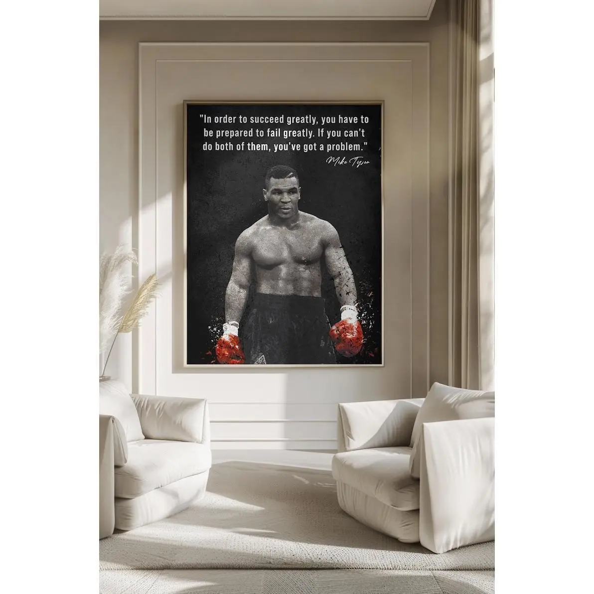 Mike Tyson Poster, Art Discipline Motivational Quotes Wall Decor Mike Tyson Boxing Legend, Sports Wall Art Iconic Gym Wall Decor Art