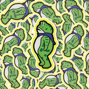 Portland Frog Protester Sticker, Fog Portland meme sticker, Resistance, Pro Immigrant Sticker