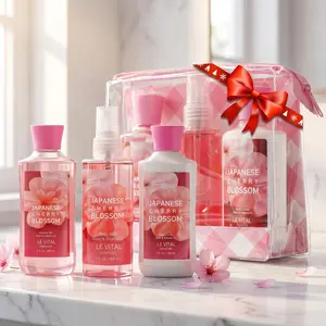 Vital Luxury Japanese Cherry Blossom Bath & Body Travel Set- Includes 3oz Shower Gel, 3oz Body Lotion, 3oz Body Mist | Silky Smooth Feel, All-Day Freshness, Deep Hydration – Must-Have for Travel, Gym, Office Refreshing – Perfect for Holiday Gifting