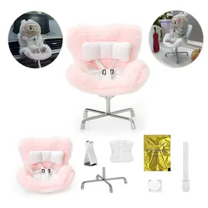 2-in-1  Doll Car Seat Decoration, Plush Mini Chair with Furry Cushion for Car Air Vent & Desktop Display, Suitable for Labu_bu and Other Dolls gift for girlfriend, accessory