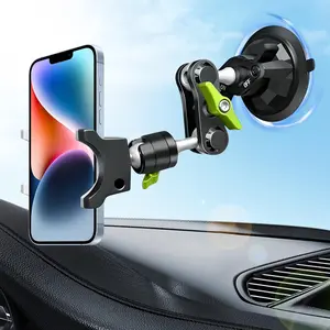 MBM 360° Rotating Suction Cup Phone Holder - Universal Ball Head Mount for Dashboard, Windshield & Sunroof - Ideal for Video Recording & Vlogging Smartphone