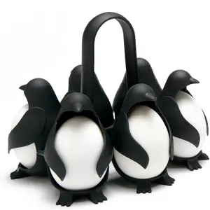 3-in-1 Cook, Store and Serve Egg Holder, Penguin-Shaped Boiled Egg Cooker for Making Soft or Hard Boiled Eggs, Holds 6 Eggs