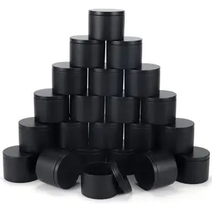 24 Pieces 8 oz Black Candle Tins, 8oz Candle Jars Candle Containers with Lids for Candle Making, Arts & Crafts, Storage and Gifts