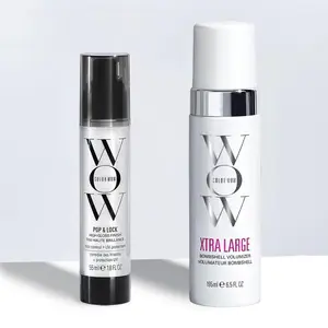 COLOR WOW Pop + Lock High Gloss Finish – Frizz Control Serum & COLOR WOW Xtra Large Bombshell Volumizer