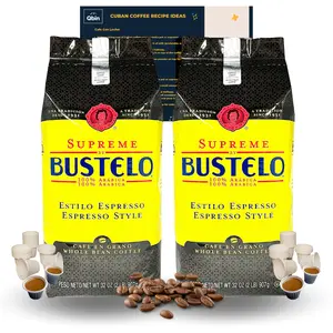 Bustelo Supreme Whole Bean Gourmet Coffee 2 lbs. Pack of 2