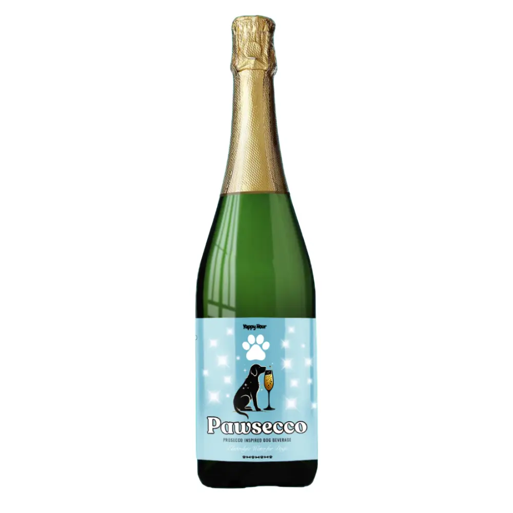 Pawsecco by Yappy Hour 375ml Bottle | Electrolyte Water for Dogs | Dog Booze | Beverage for Dogs