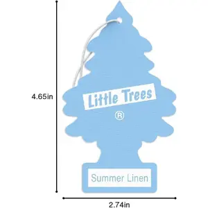 Little Trees Cardboard Hanging Car, Home & Office Air Freshener, Summer Linen (Pack of 24)