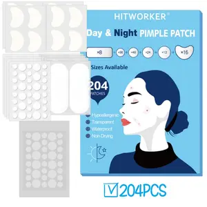 Large Pimple Stickers 7 Sizes 204 Sheets, Acne Spot Treatment Xl Hydrocolloid Bandages for Face Forehead Back Body Skincare