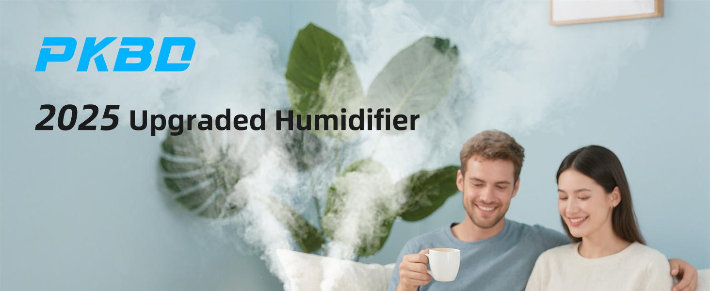 PKBD 6L Humidifier for Bedroom Large Room Home 800ft² Wide Coverage 26dB Quiet Easy Top Fill Quickly & Evenly Humidify Real-Time Humidity Monitoring Anti-dry Burn