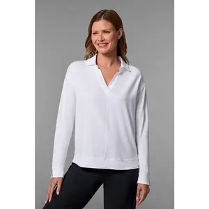 Women's Fontainebleau 2.0 Long Sleeve Collared Polo | White