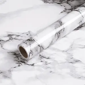 1 roll glossy solid color self-adhesive wallpaper, Marble pattern wallpaper, easy to install and clean, perfect for countertops, cabinets and living room walls, perfect for home decor, self-adhesive design, kitchen wall decor, Marble Backsplash Wallpaper