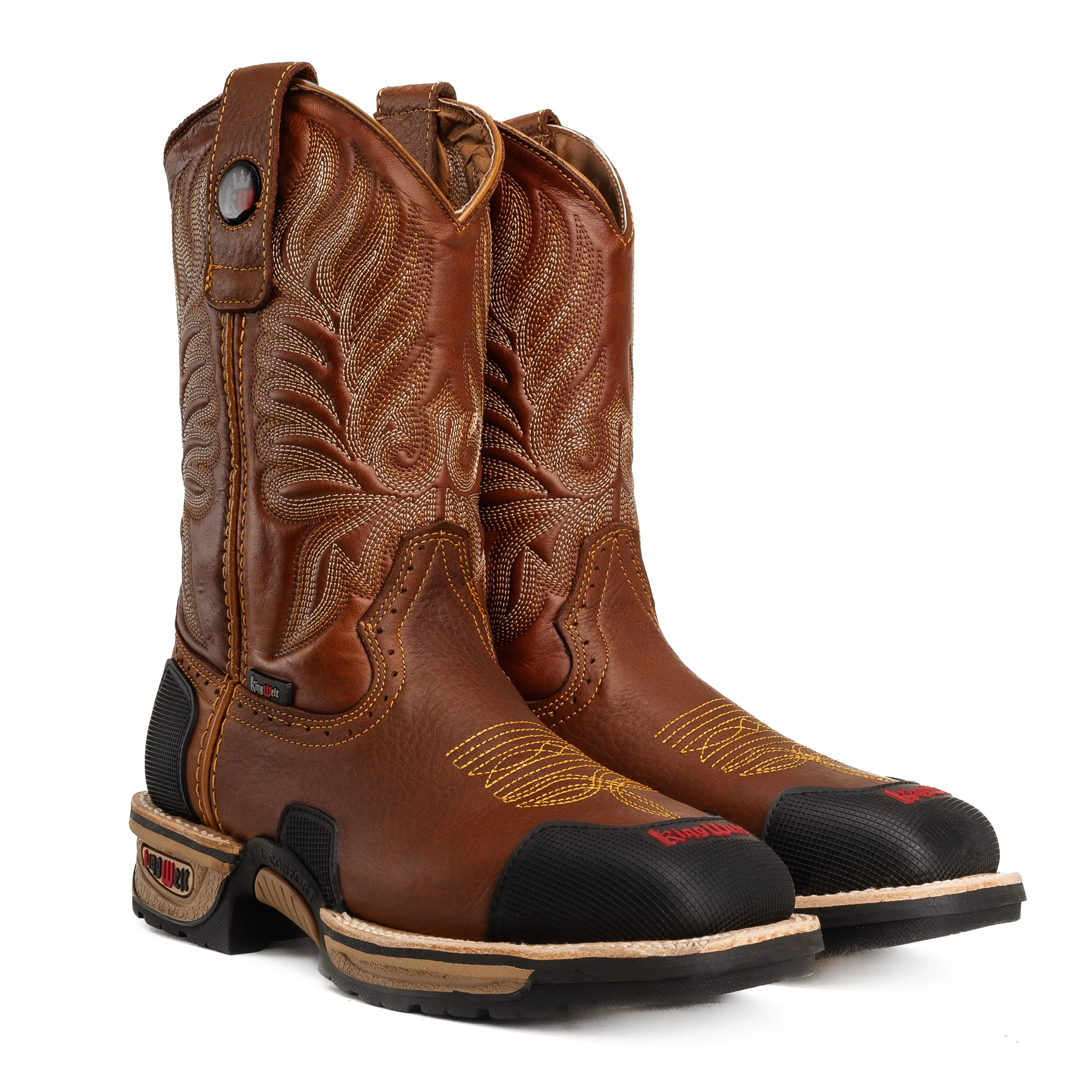King welt 4020 Pull Up Leather Work Boots Dual Density Sole Extra Toe Protection