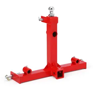 【GARVEE】3 Point Gooseneck Trailer Hitch with 2 inch Receivers for Cat1, 3000lbs Capacity 3 Point Quick Hitch Attachment with Trailer Gooseneck Trailer Ball Drawbar Fits Category 1 Tractors
