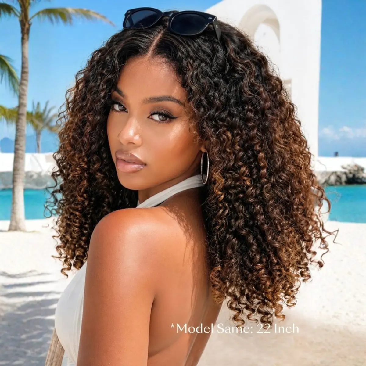 UNice Glueless Burmese Curly Ombre Chestnut Wig 7x5 HD Lace Closure Human Hair Wigs with Drawstring No Slip Beginners Friendly Natural Hairline Summer Wig TikTokShopSummerSale