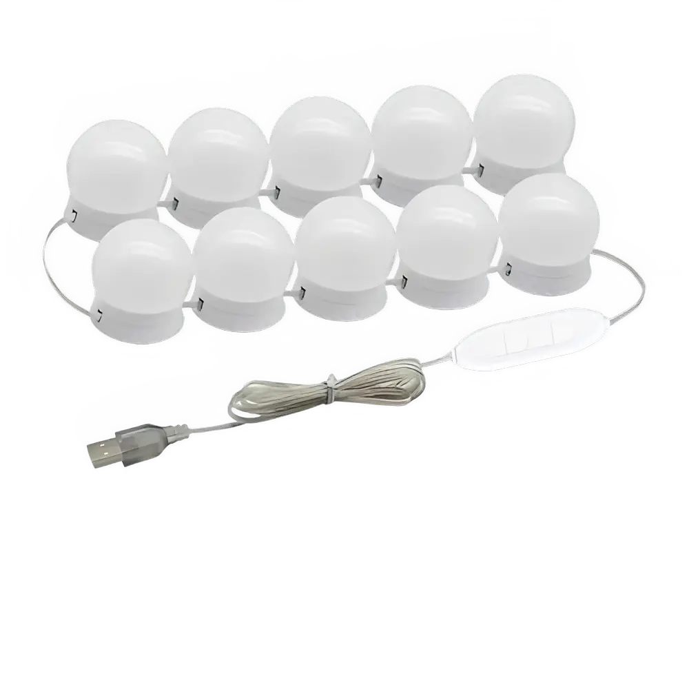 Mirror Light 10 Bulbs Vanity Lights USB Bathroom Dressing Table Lighting Dimmable LED Vanity Light For Makeup Mirror LED Light