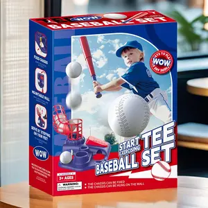 Baseball Tee Set, 1 Set Automatic Ejection Service Practice Sports Set, Indoor Outdoor Sports Toy for Boys & Girls, Birthday Gift