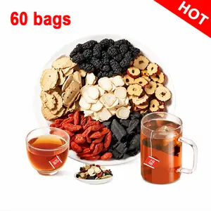 Fragrant Ginseng Five Treasures Herbal Tea #SummerVibes, Nutritious Kidney Liver Support Mix with Jujube & Wolfberry, Gentle Health Tea Suitable for All Ages Men Women Teenagers Elderly ﻿
