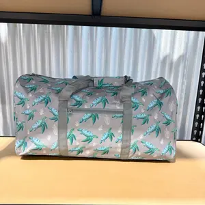 TheDottieDotDot Exclusive 22” XL Grey Sea Turtles Duffel Bag