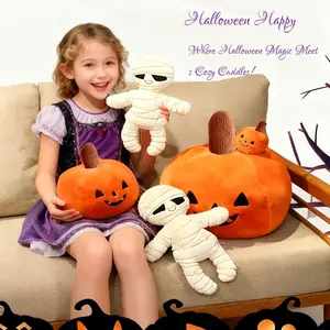 Halloween Plush Toys Cute Mummy Pumpkin Stuffed Animals Soft Doll Spooky Decorations Trick or Treat Gift Ideas for Kids Girl Boy