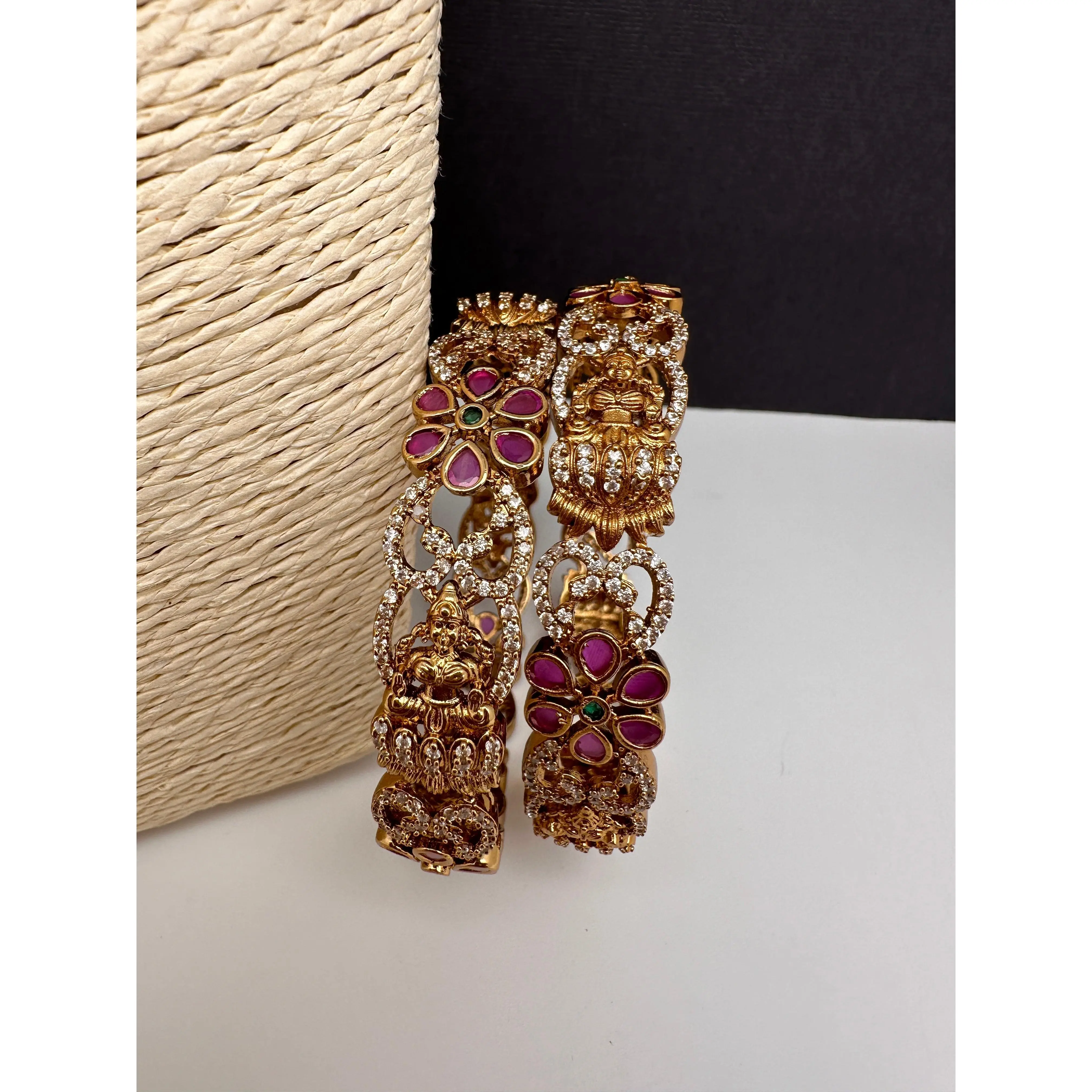 Matte Goddess Lakshmi Kada Bangles