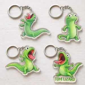 Tom Lizard Keychain, Viral Lizard Funny Meme Custom Shape Acrylic Keychain