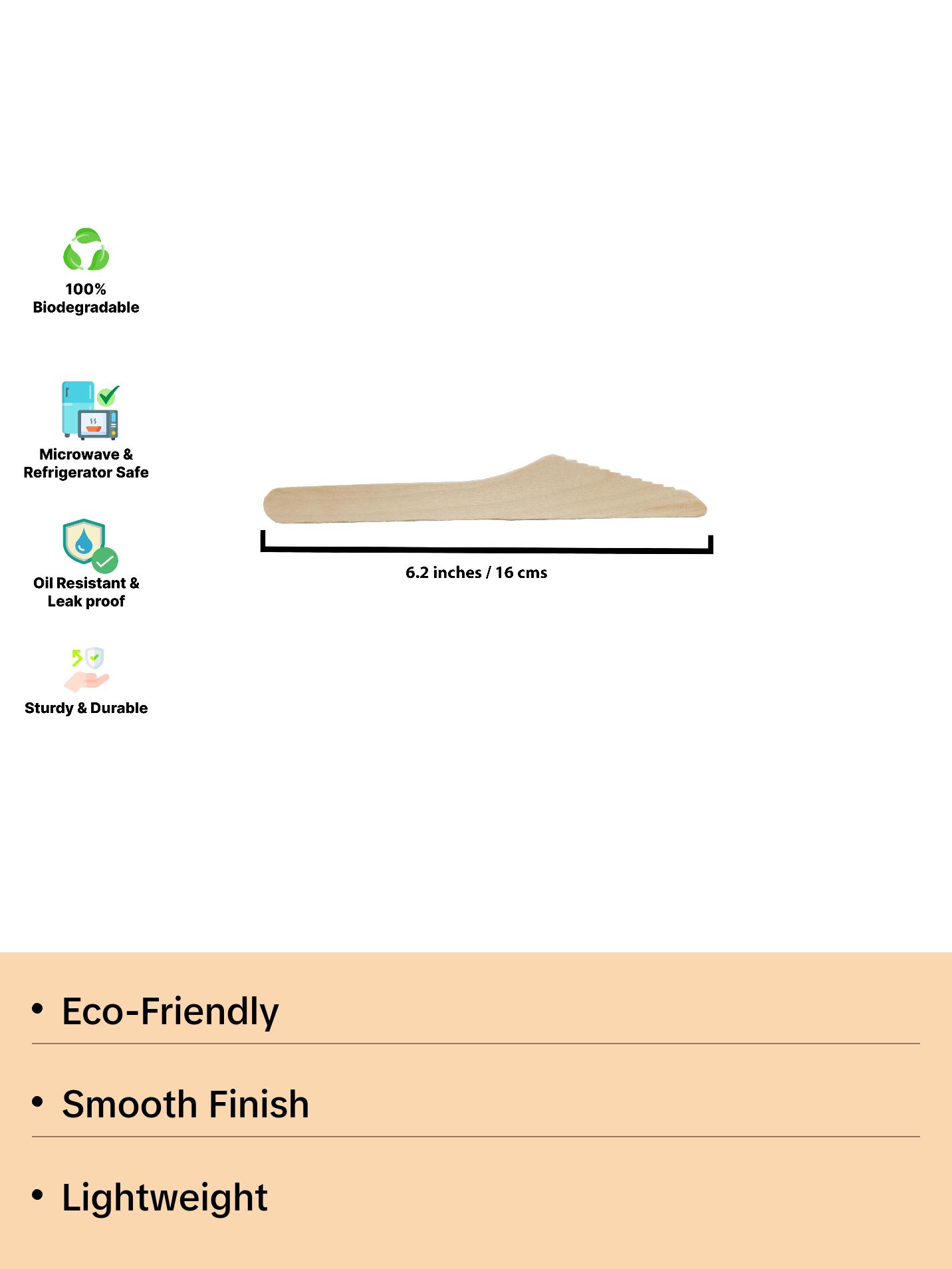 HARSHU Disposable Wooden Knife Set (100 per pack)