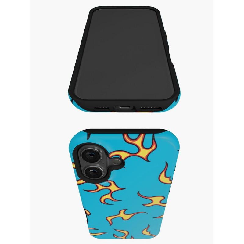 GolfWang Flames TPU Phone Case for iPhone 12-17 & Samsung S21-25 Series - Shockproof, Customizable, UV-Resistant, Premium Protection