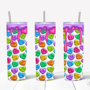 Candy Hearts 20 oz Skinny Tumbler
