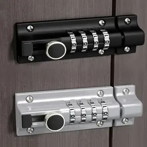 4-digit Combination Bolt Lock, Security Lock, Outdoor Keyless Gate Lock, Resettable Slide Bolt Locks for Doors, Shed, Fence, Garage