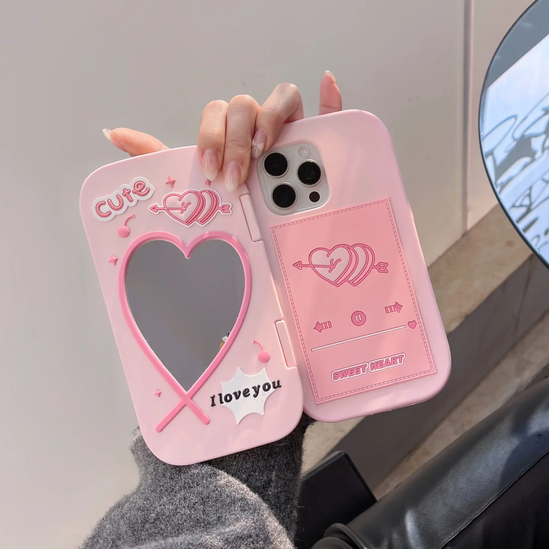 Flip Barbie Bow Love Mirror IPhone17 Apple 16 Suitable For 13/14pro Max Mobile Phone Case 15