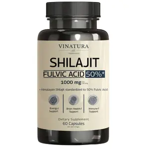 Shilajit for Men and Women - 1000mg Pure Himalayan Shilajit Capsules, standardized to 50% Fulvic Acid - 60 Capsules Natural Healthcare
