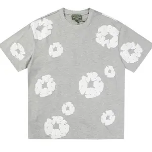 Streetwear Shirt Cotton Wreath Short Sleeve Floral Print Men’s Casual Summer Tee | Multiple Colors and Sizes