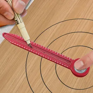 High Precision Aluminum Woodworking Scribe Gauge with Pocket Clip - Carpentry Compass Circular Drawing Tool for Accurate Hole Marking and Measurement Ruler