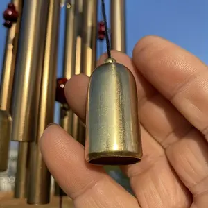 Extra large antique copper wind chimes, courtyard balconies, gardens, outdoor wind chimes, solid wood metal multi tube wind chimes, rust proof wind chimes - crisp sound quality, meditative beauty