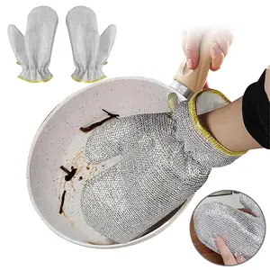 Multifunctional Wire Dishwashing Gloves,Steel Wire Insulated Waterproof and Guards Kitchen Cleaning Gloves for Scrubs & Cleans Dishes,Sinks,Counters,Stove Tops,Easy Rinsing