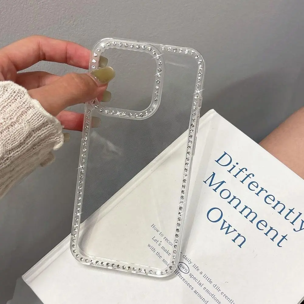 Luxury Transparent Diamond Jewelled Phone Case For iPhone 17 Pro Max 16 11 13 15 14 12 Glitter Bumper Back Cases Cover