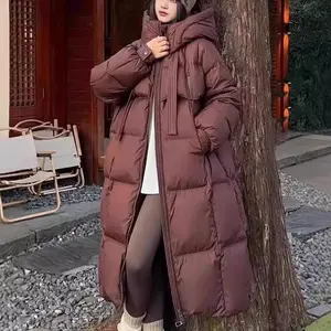 2025 New Winter Long Hooded Thick Warm Jacket Women Parkas Casual Loose Down Cotton Outerwear Female Overcoat
