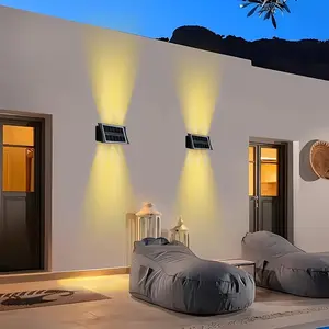 Solar Lights Outdoor Waterproof (1-Pack), Motion Sensor Solar Wall Light with 3 Lighting Modes, IP65, Integrated Solar Panel, Outdoor Lights for Fence, Front Door, Yard, Deck, Garden, Garage — RGB Color-Changing or Warm/White