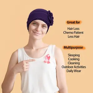 4 Pieces Cotton Chemo Turbans Headwear Beanie for Women Soft Head scarf Cap Elastic Chemo Hats Covers Wraps for Cancer Patient Hair Loss outdoor Soft Material Headscarf