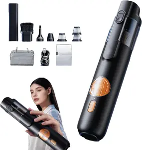 5-in-1 Smart Handheld Vacuum Cleaner Kit, Upgraded Handheld Cordless High-Power Car Vacuum Cleaner, Rechargeable Type-C Portable Dust Buster for Car, Home, Sofa (Black)
