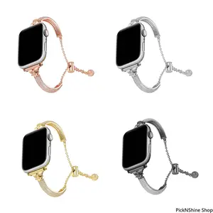 Women's Arched Starry Sky Metal Watch Strap - Luxury Shiny Accessory, 38-45mm Smartwatch Strap for 6/7/8 & SE Smartwatches, Elegant Comfortable Fashion Item for Daily & Dressy Wear, Watch Straps