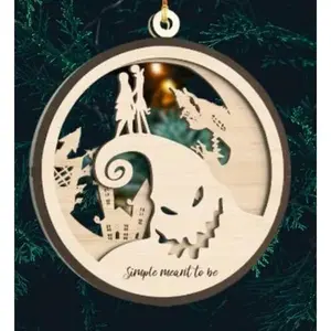 Christmas Coloring Ornament - Oogie Boogie, Jack and Sally Decoration