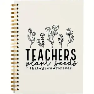 Teacher Plant Seeds That Grow Forever Themed Academic Planner Notebook Journal, 1 Count Spiral Bound Writing Journal, Teacher Appreciation Gifts, School Supplies, Office Stationery Supplies