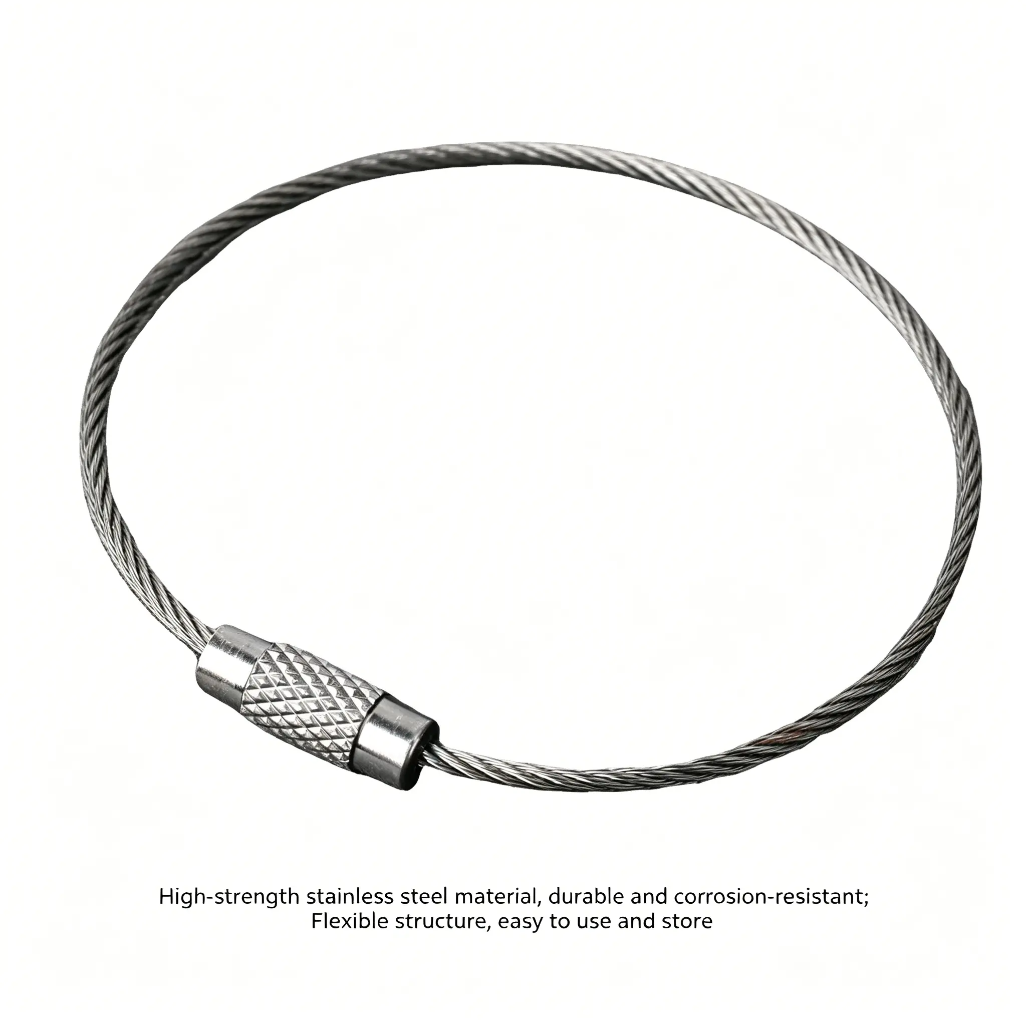 3pcs/5pcs/10pcs Metal wire ring, wire ring with lock buckle, wire rope pendant, multifunctional wire ring, keychain lock buckle, hanging tag, keychain, luggage tag, keychain,Sports Outdoor Bags